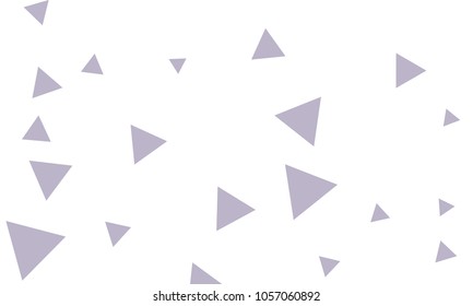 Many Violet Triangles of Different Size on White Background