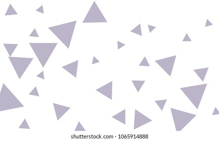 Many Violet Triangles of Different Size on White Background