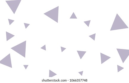 Many Violet Triangles of Different Size on White Background