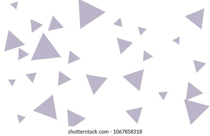 Many Violet Triangles of Different Size on White Background