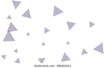 Many Violet Triangles of Different Size on White Background