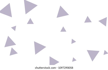 Many Violet Triangles of Different Size on White Background