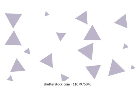 Many Violet Triangles of Different Size on White Background