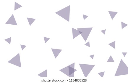 Many Violet Triangles of Different Size on White Background