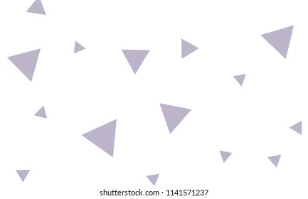 Many Violet Triangles of Different Size on White Background