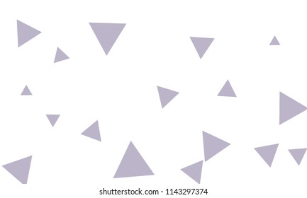 Many Violet Triangles of Different Size on White Background