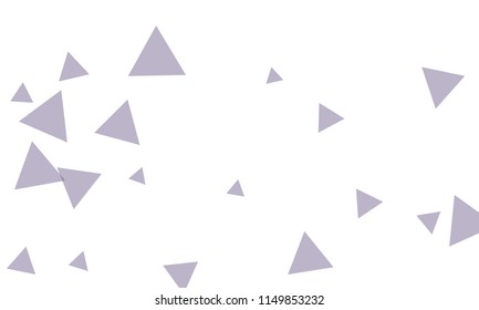 Many Violet Triangles of Different Size on White Background