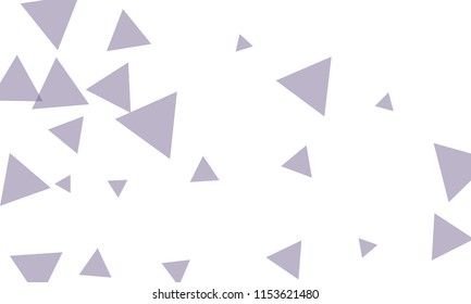 Many Violet Triangles of Different Size on White Background