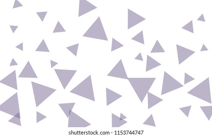 Many Violet Triangles of Different Size on White Background