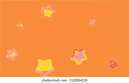 Many Violet, Yellow, Red and Pink Stars of Different Size