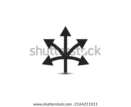 Many ways arrow. Vector illustration.