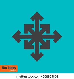Many ways directional arrow. Symbol in trendy flat style, isolated. Icon for app, web and digital design. Vector illustration.