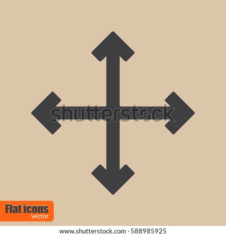 Many ways directional arrow. Symbol in trendy flat style, isolated. Icon for app, web and digital design. Vector illustration.