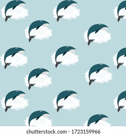 many whales in the clouds 