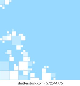many of white cube on blue abstract background vector