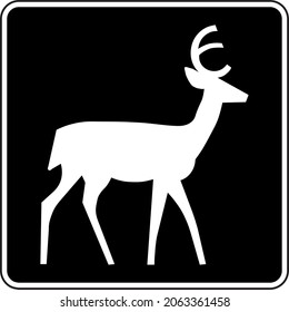 Many wild animals pass by, deer sign vektor witht black color
