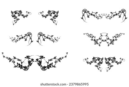 many wild rose pattern elements for design. vector stock image