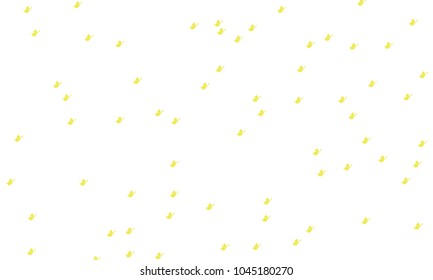 Many Yellow Butterflies on White Background