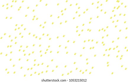 Many Yellow Butterflies on White Background