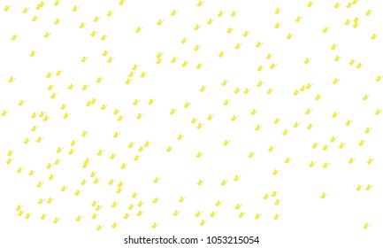 Many Yellow Butterflies on White Background
