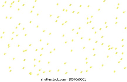 Many Yellow Butterflies on White Background