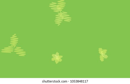 Many Yellow Flowers of Different Size on Green Background