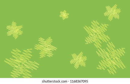 Many Yellow Flowers of Different Size on Green Background