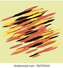 Many Yellow, Red and Black Hexagons on Grey Background