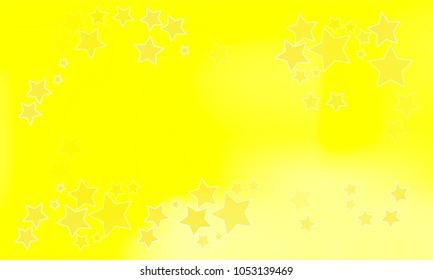 Many Yellow Stars of Different Opacity and Size on Yellow Gradient Background