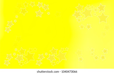 Many Yellow Stars of Different Size on Yellow Gradient Background