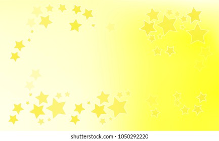 Many Yelow Stars of Different Opacity and Size on Yellow Gradient Background
