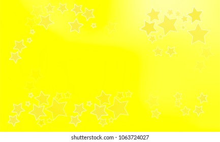 Many Yelow Stars of Different Opacity and Size on Yellow Gradient Background
