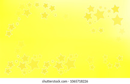 Many Yelow Stars of Different Opacity and Size on Yellow Gradient Background