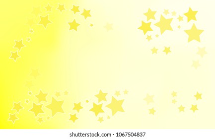 Many Yelow Stars of Different Opacity and Size on Yellow Gradient Background