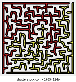 Many-colored square maze on a gray background