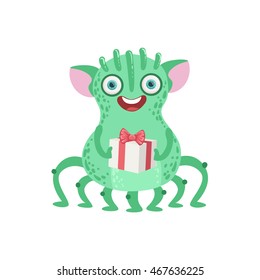 Many-legged Friendly Monster With Gift