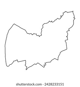 Mapa de la región de Manzini, división administrativa de Eswatini. Ilustración vectorial.
