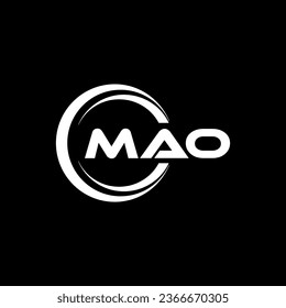 Diseño del logo de la carta MAO en la ilustración. Logo vector, diseños de caligrafía para logotipo, afiche, invitación, etc.