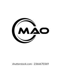 MAO letter logo design in illustration. Vector logo, calligraphy designs for logo, Poster, Invitation, etc.