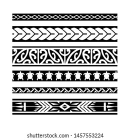 Maori Black White Texture Border Tribal Stock Vector (Royalty Free ...