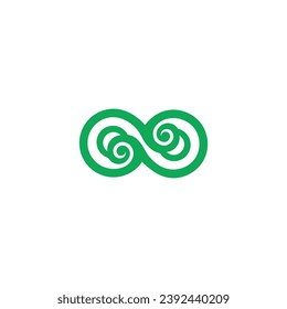 Maori circle koru spiral oo, o letter logo design isolated vector template illustration