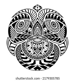 Maori circle tattoo shape, tribal tattoo design pattern polynesian mandala vector