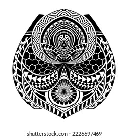 Maori circle tattoo shape, tribal tattoo design pattern polynesian mandala vector