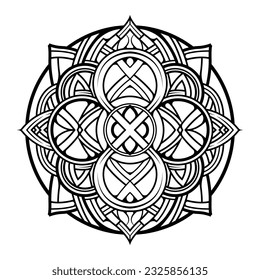 Maori circle tattoo shape, tribal tattoo design pattern polynesian mandala vector