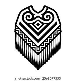 Maori cloak icon in filled style