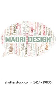 Maori Design word cloud. Wordcloud made with text only.