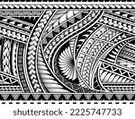 Maori ethnic style half-sleeve tattoo design