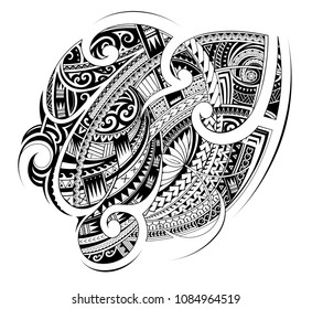 Maori ethnic style ornament. Good for sleeve and chest tattoo