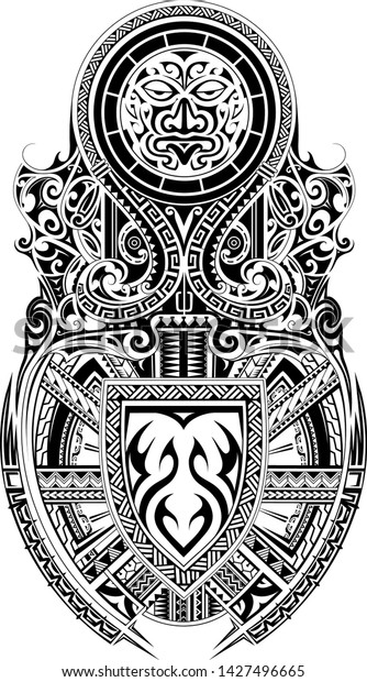 Maori Ethnic Style Shoulder Sleeve Tattoo Stock Vector (Royalty Free ...