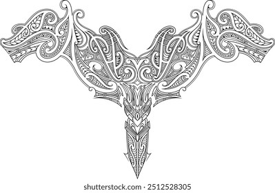 Maori ethnic style tattoo design. Good for ink and stickers